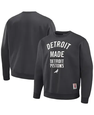 Men's Nba x Staple Anthracite Detroit Pistons Plush Pullover Sweatshirt