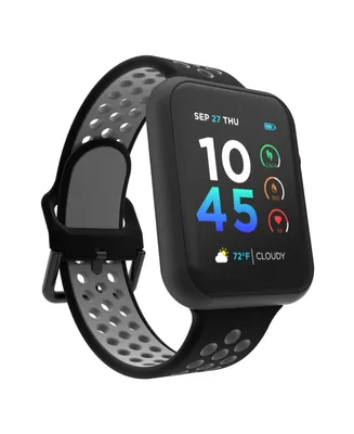 iTouch Air 4 Unisex Black and Gray Silicone Smartwatch 46mm