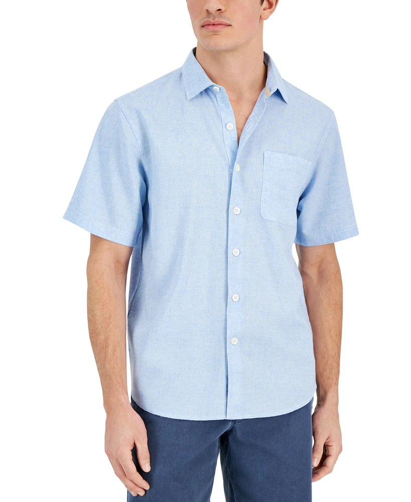 Tommy Bahama Men's Sand Desert Linen Blend Short-Sleeve Button-Down Shirt