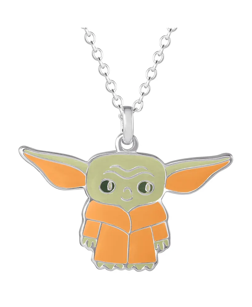 Star Wars Disney Star Wars The Mandalorian Grogu Silver Plated Necklace,  Official License