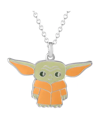 Disney Star Wars The Mandalorian Grogu Silver Plated Necklace, Official License
