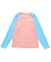 Toddler, Child Girl Peach Colorblock Ls Rash Top