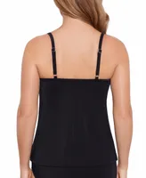 Swim Solutions Women's Knotted Flyaway Tankini Top, Created for Macy's