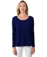 Jennie Liu Women's J Cashmere 100% Cashmere Dolman Sleeve Pullover High Low Sweater