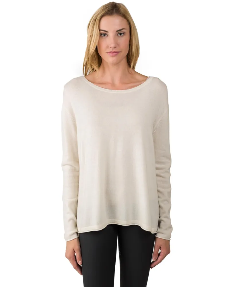 Jennie Liu Women's J Cashmere 100% Dolman Sleeve Pullover High Low Sweater