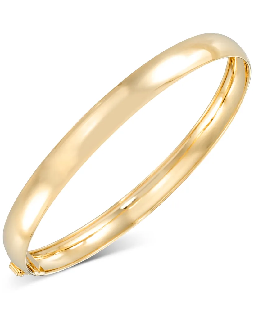 High Polished Round Flexible Bangle Bracelet in 10k Gold