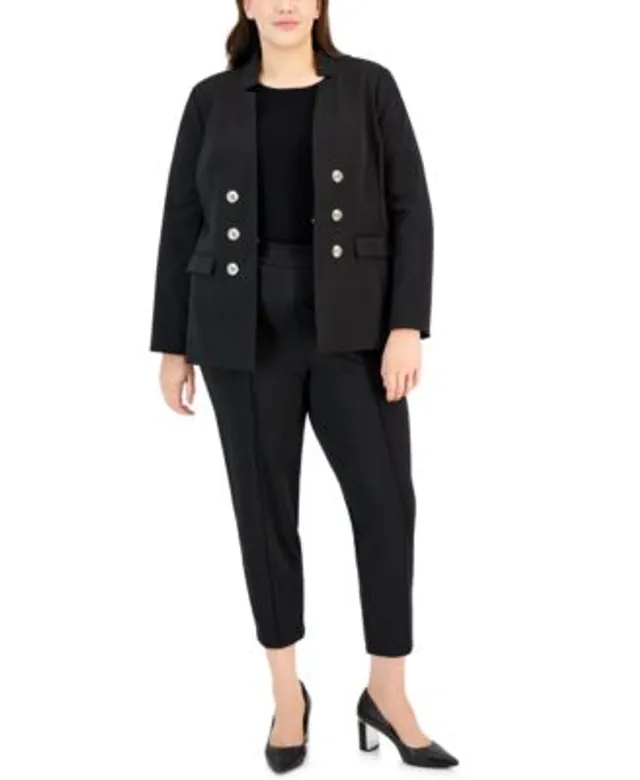 Tahari Asl Plus Size Two Button Roll Tab Jacket Shannon Pants