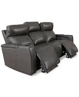 Greymel 84" Zero Gravity Leather Sofa with Power Headrests, Created for Macy's
