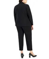 Tahari Asl Plus Size Two Button Roll Tab Jacket Shannon Pants