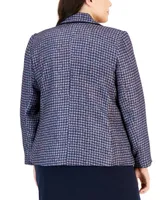 Tahari Asl Plus Faux-Double-Breasted Blazer