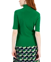 Anne Klein Petite Elbow-Sleeve Turtleneck Sweater