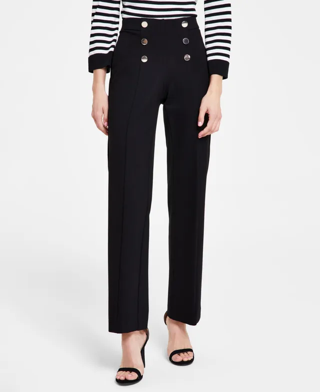 Anne Klein Women's Printed Hollywood Waist Pull-On Ankle Pants - Macy's