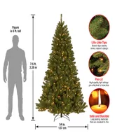 National Tree Company 7.5' Power Connect North Valley Spruce Tree with Light Parade Led Lights