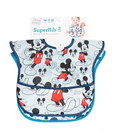 Bumkins Mickey Mouse SuperBibs Lightweight Bibs, Pack of 2