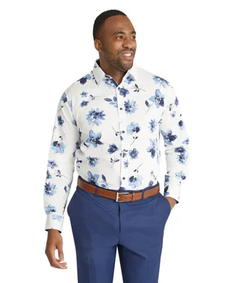 Johnny Bigg Men's Big & Tall Camden Floral Print Stretch Shirt
