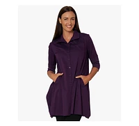 Stella Carakasi Women's 3/4 Sleeve Button-Front Cotton Poplin Shirt Top Tiburon Tunic Icon