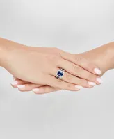 Grown With Love Lab Grown Sapphire (5-1/5 ct. t.w.) & Lab Grown Diamond (1/2 ct. t.w.) Statement Ring in 14k White Gold