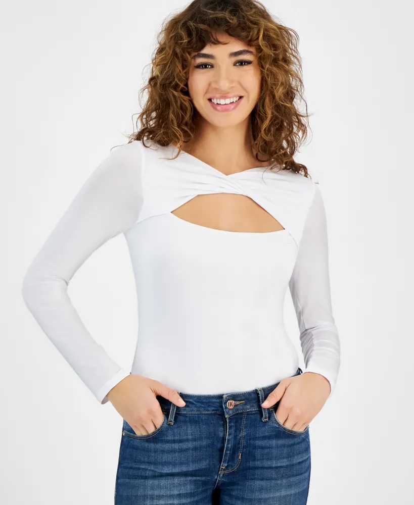 Guess Women's Mena Twist-Yoke Cutout Top