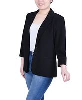 Ny Collection Petite 3/4 Sleeve Heavy Jacquard Knit Jacket