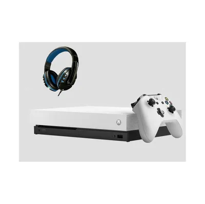 Xbox One X 1TB Gaming Console White with Bolt Axtion Bundle Like New
