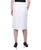 Ny Collection Petite Slim Tweed Double Knit Pencil Skirt with Pockets