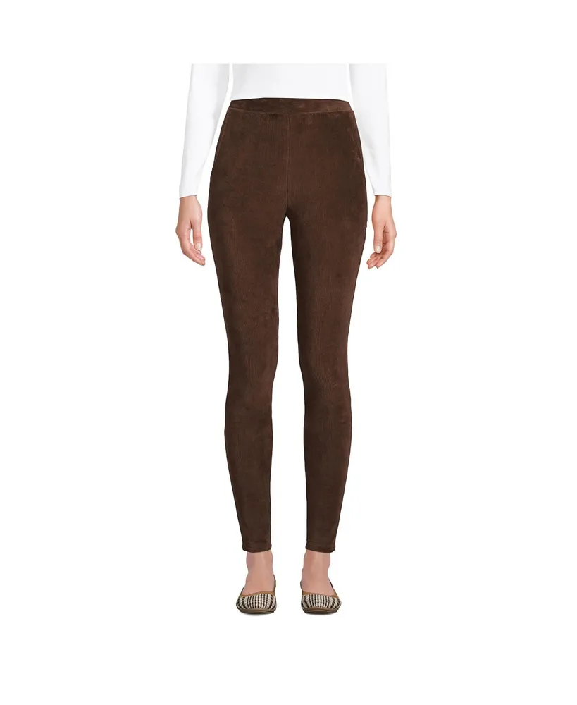 Lands' End Women's Petite Sport Knit High Rise Corduroy Leggings