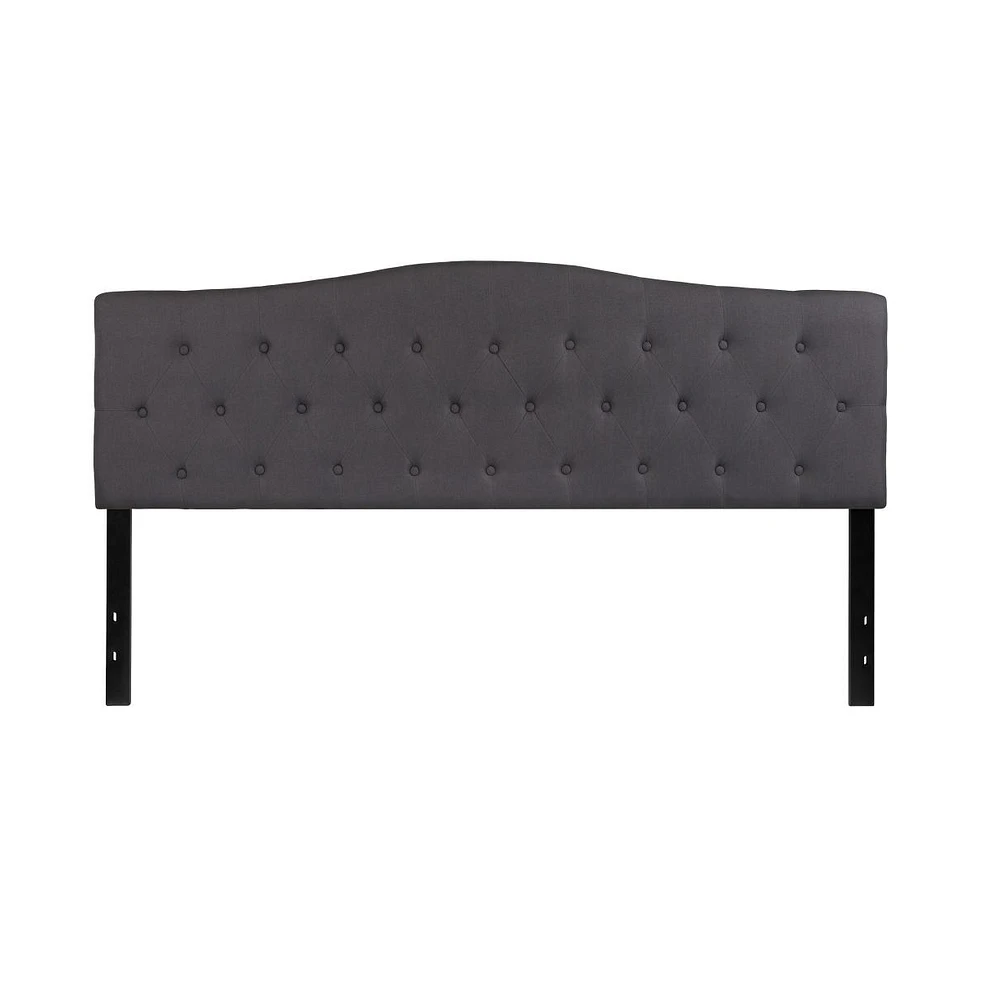 Arched King Button Tufted Upholstered Headboard