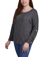 Ny Collection Petite Long Sleeve Knit Top