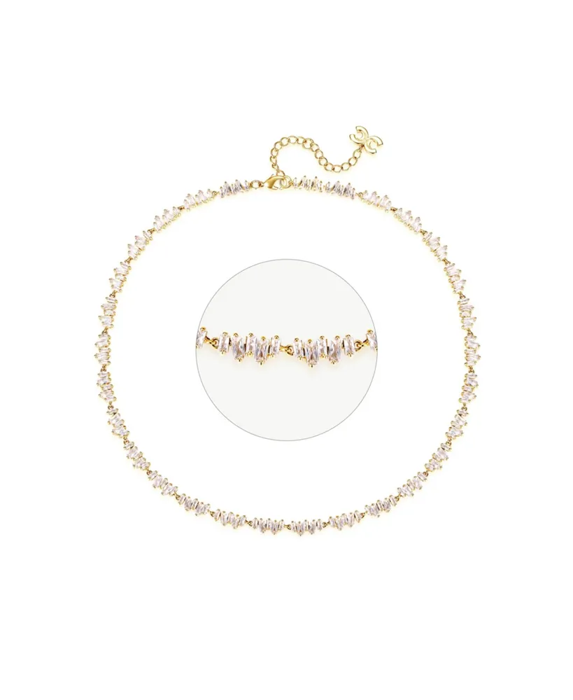 T Shape Zirconia Tennis Choker Necklace