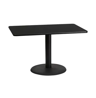 30"X48" Rectangular Laminate Table With 24" Round Base