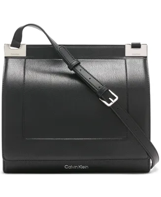 Calvin Klein Palm Double Compartment Flap Crossbody with Accordion Gusset