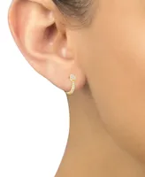 Diamond Teardrop Cluster Small Hoop Earrings (1/5 ct. t.w.) in 10k Gold