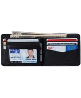 Alpine Swiss Mens Commuter Rfid Bifold Wallet 2 Id Windows Divided Bill Section