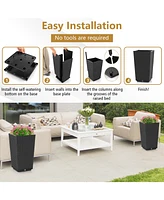 2PCS Outdoor Wicker Flower Pot 22.5''Tall Planters with Drainage Hole