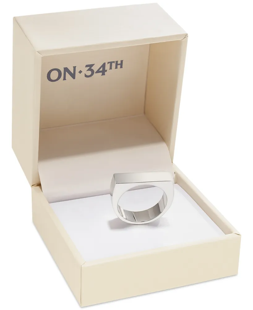 On 34th Silver-Tone Signet Ring, Created for Macy's
