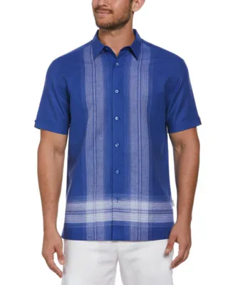 Cubavera Men's Classic-Fit L-Shape Yarn-Dyed Linen Blend Button-Down Shirt