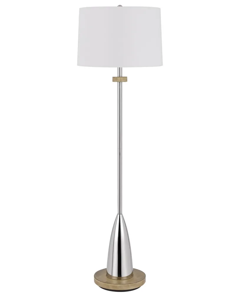 61" Height Metal Floor Lamp with Wood Accents