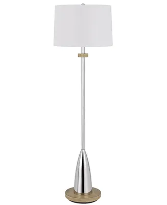 61" Height Metal Floor Lamp with Wood Accents