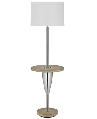 61" Height Metal Floor Lamp with Wooden Tray Table