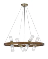 13" Height Wood and Metal Chandelier