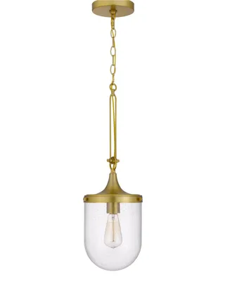 26" Height Metal Pendant with Clear Bubble Glass Shade