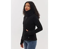 Bench Dna Women's Funnel Microfleece Zip-Up Wrap Neck Sweater