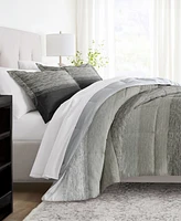 Home Collection 3 Piece Premium Ultra Soft Gray Ombre Comforter Set, Queen