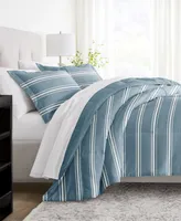 Home Collection 3 Piece Premium Ultra Soft Stripe Reversible Comforter Set