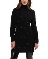 bebe Women's Stud Detail Tunic Sweater