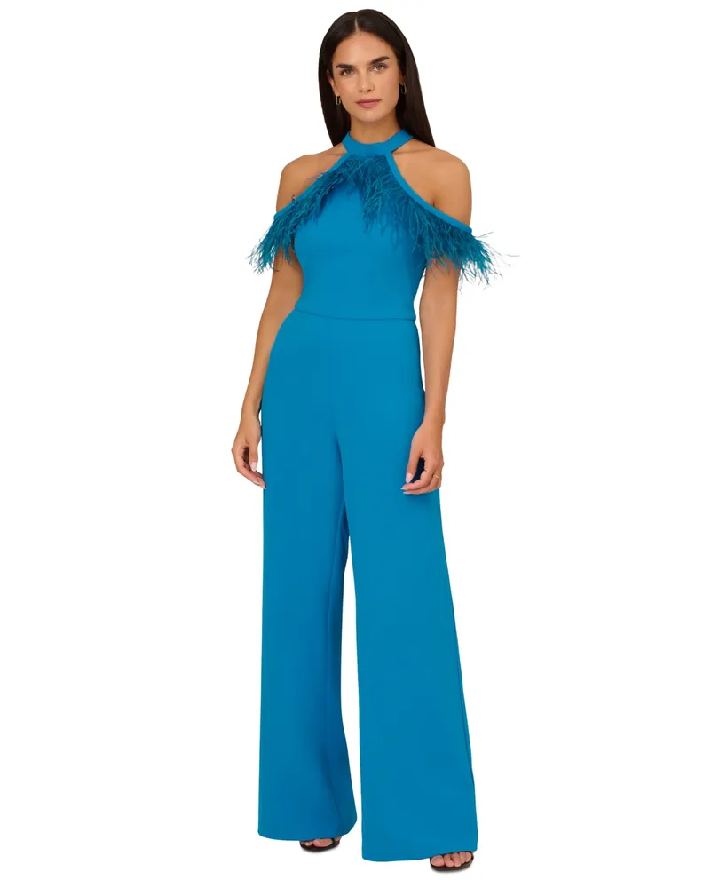 Adrianna by Papell Women's Stretch Crepe Wide-Leg Jumpsuit