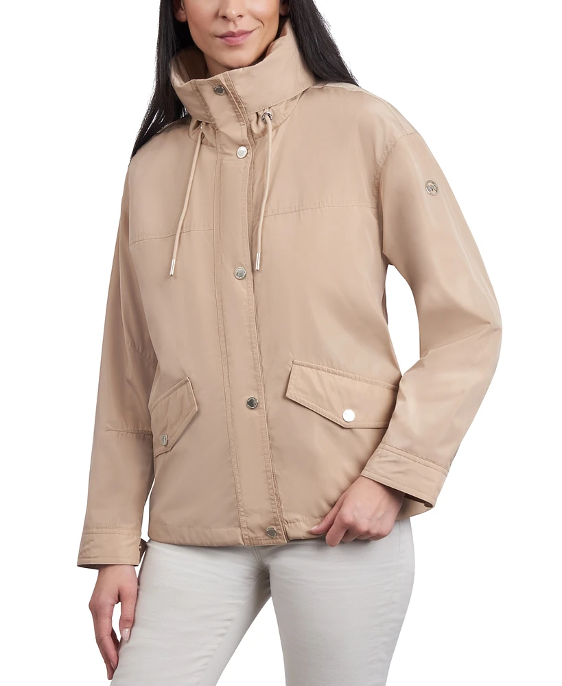 Michael Kors Women's Cinched-Waist Bomber Raincoat