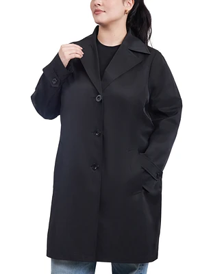 Michael Michael Kors Women's Plus Size Single-Breasted Reefer Trench Coat, Created for Macy's