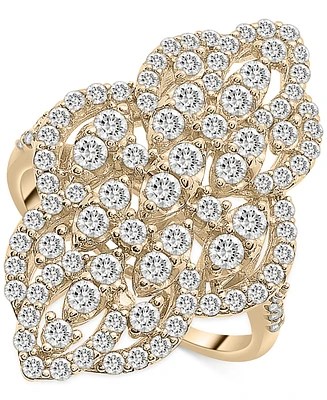 Wrapped in Love Diamond Filigree Cluster Ring (1-1/2 ct. t.w.) in 14k White Gold or 14k Yellow Gold, Created for Macy's