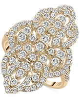 Wrapped in Love Diamond Filigree Cluster Ring (1-1/2 ct. t.w.) in 14k White Gold or 14k Yellow Gold, Created for Macy's